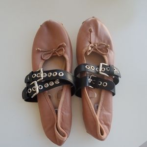 Miu Miu Leather Ballerina Flats